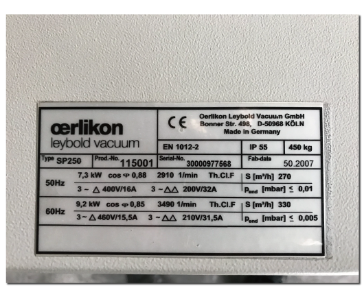 Leybold SP250 Dry Pump image