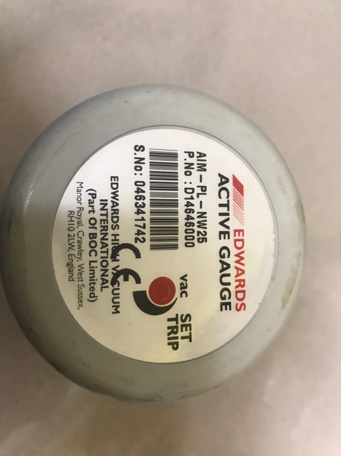 EDWARDS AIM-PL-NW25 Vacuum Gauge image