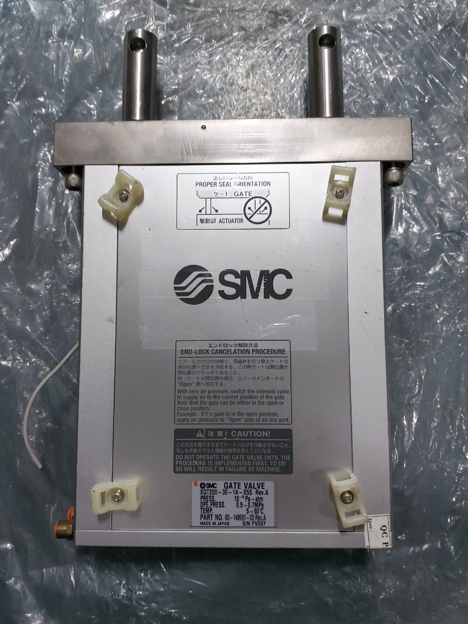 SMC XGT200-30-1A-X5S Rev.A Gate Valve image